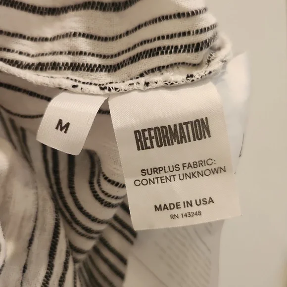 Reformation Striped Linen Dress Size Medium Without Belt - Picture 7 of 9